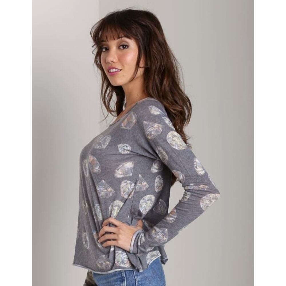 Wildfox Forever Diamond Print Cozy Raglan Tee NWOT - Picture 10 of 11